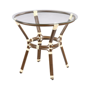 Table en rotin de mobilier d'extérieur en bambou de conception OEM【GL-06195-1-TT】
